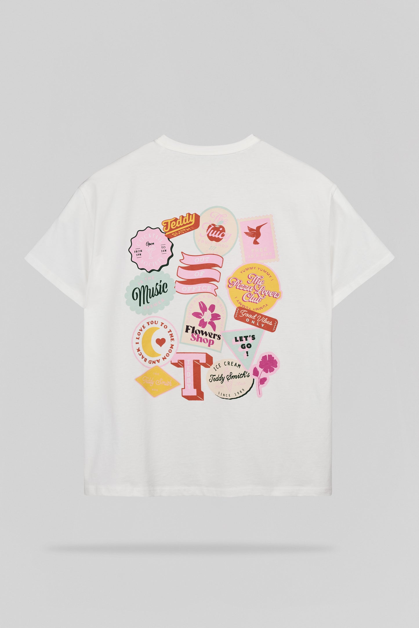 T-shirt T-BADGE MC MIDDLE WHITE