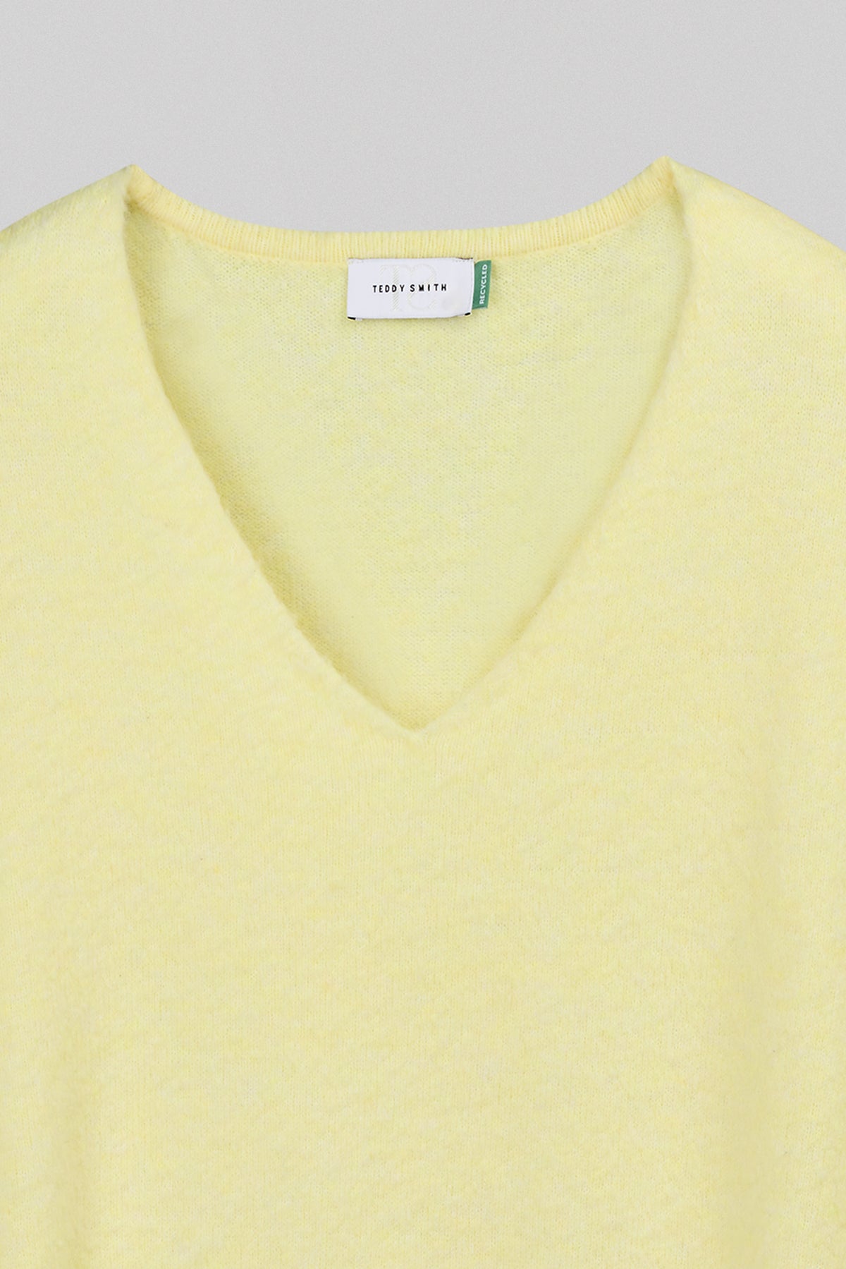 Pull ample col V P-BILLIE JAUNE CITRON CHINE - Teddy Smith