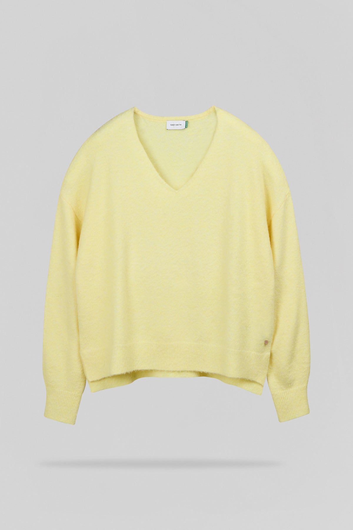 Pull ample col V P-BILLIE JAUNE CITRON CHINE - Teddy Smith