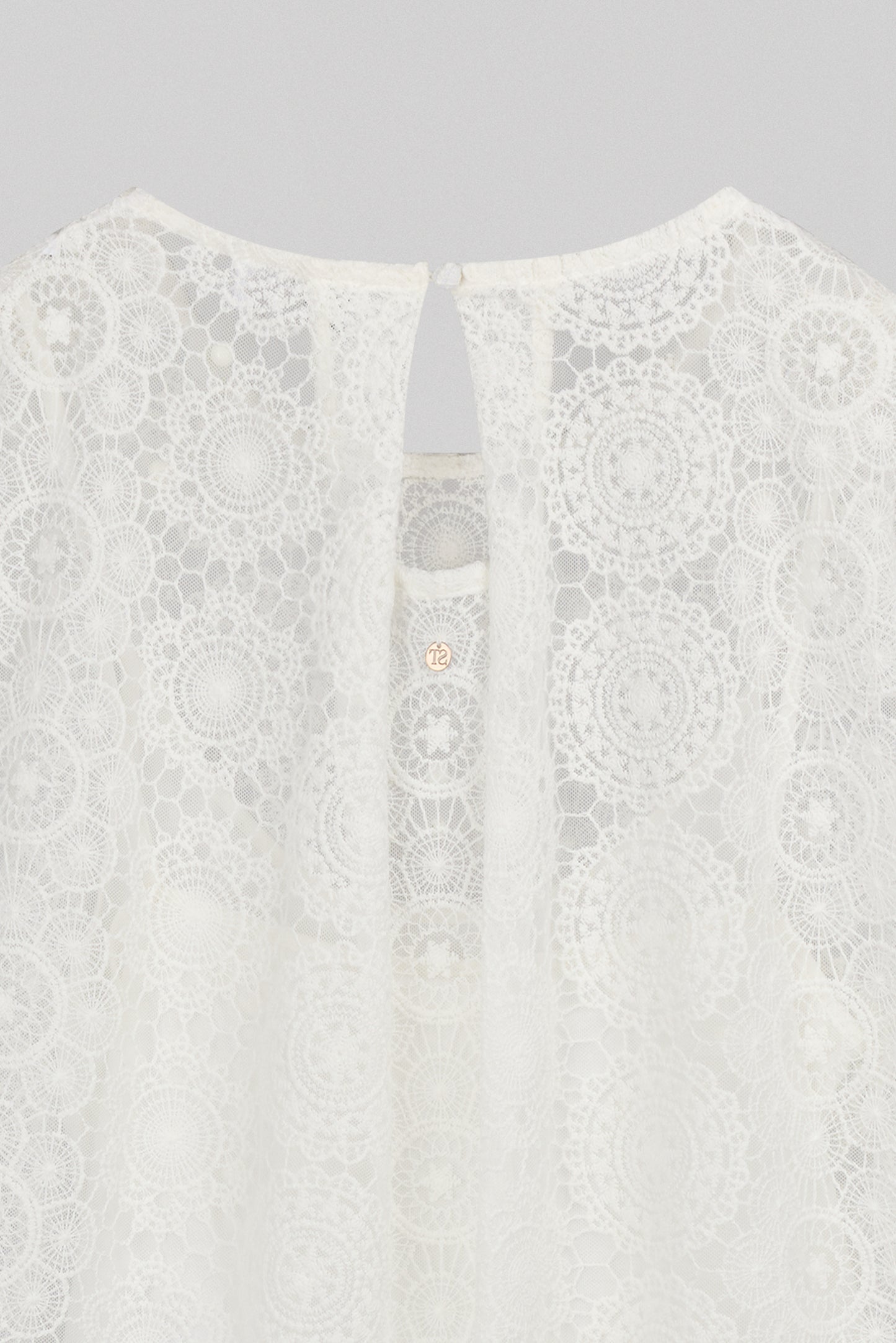 Top en tulle brodé T-MAËL ML MIDDLE WHITE