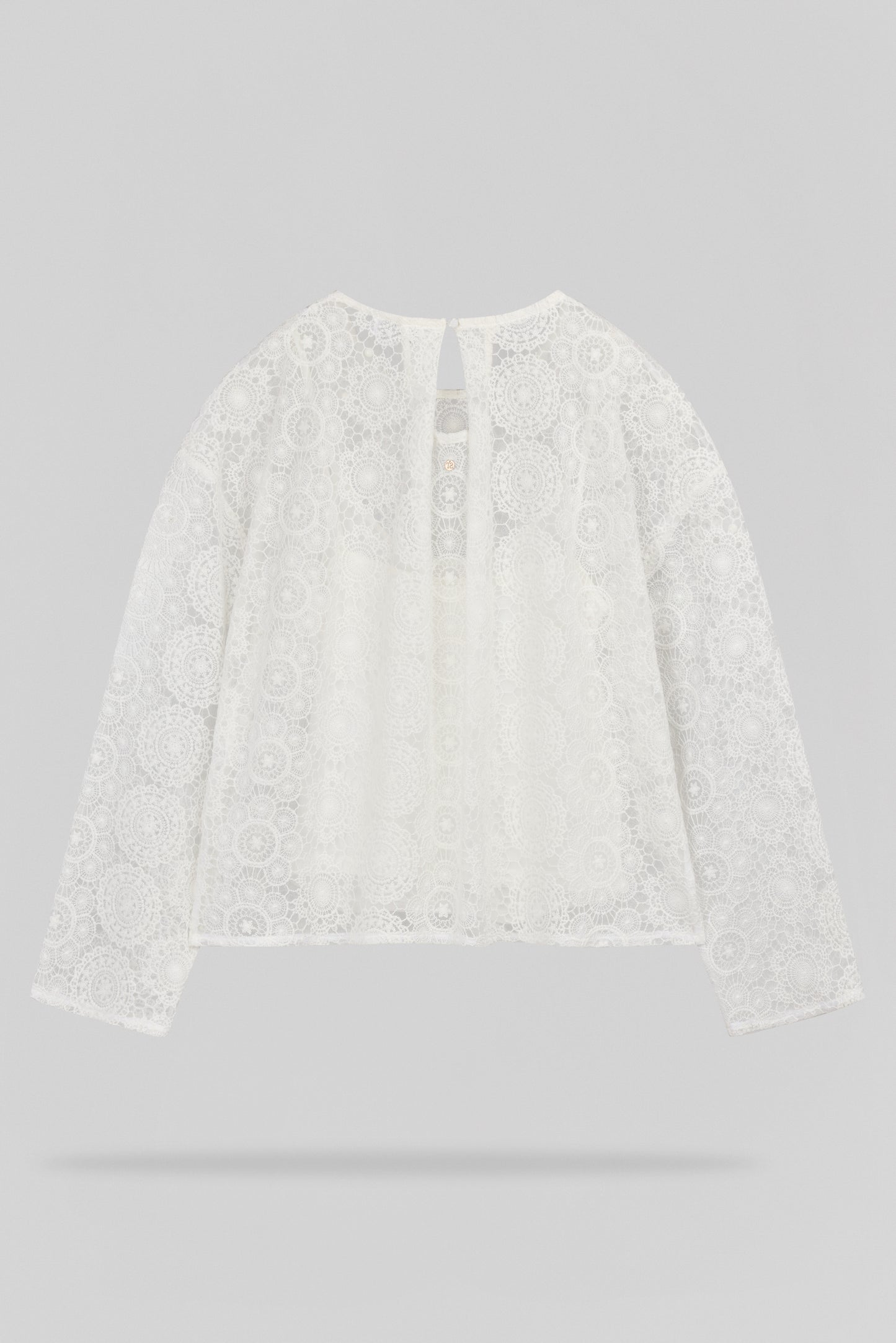 Top en tulle brodé T-MAËL ML MIDDLE WHITE