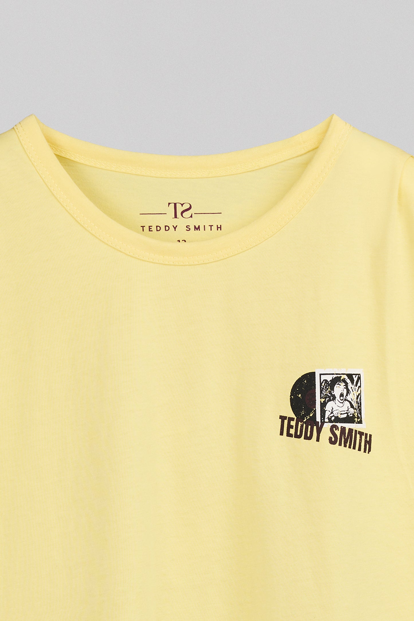 T-shirt T-VINYL MC JR JAUNE CITRON