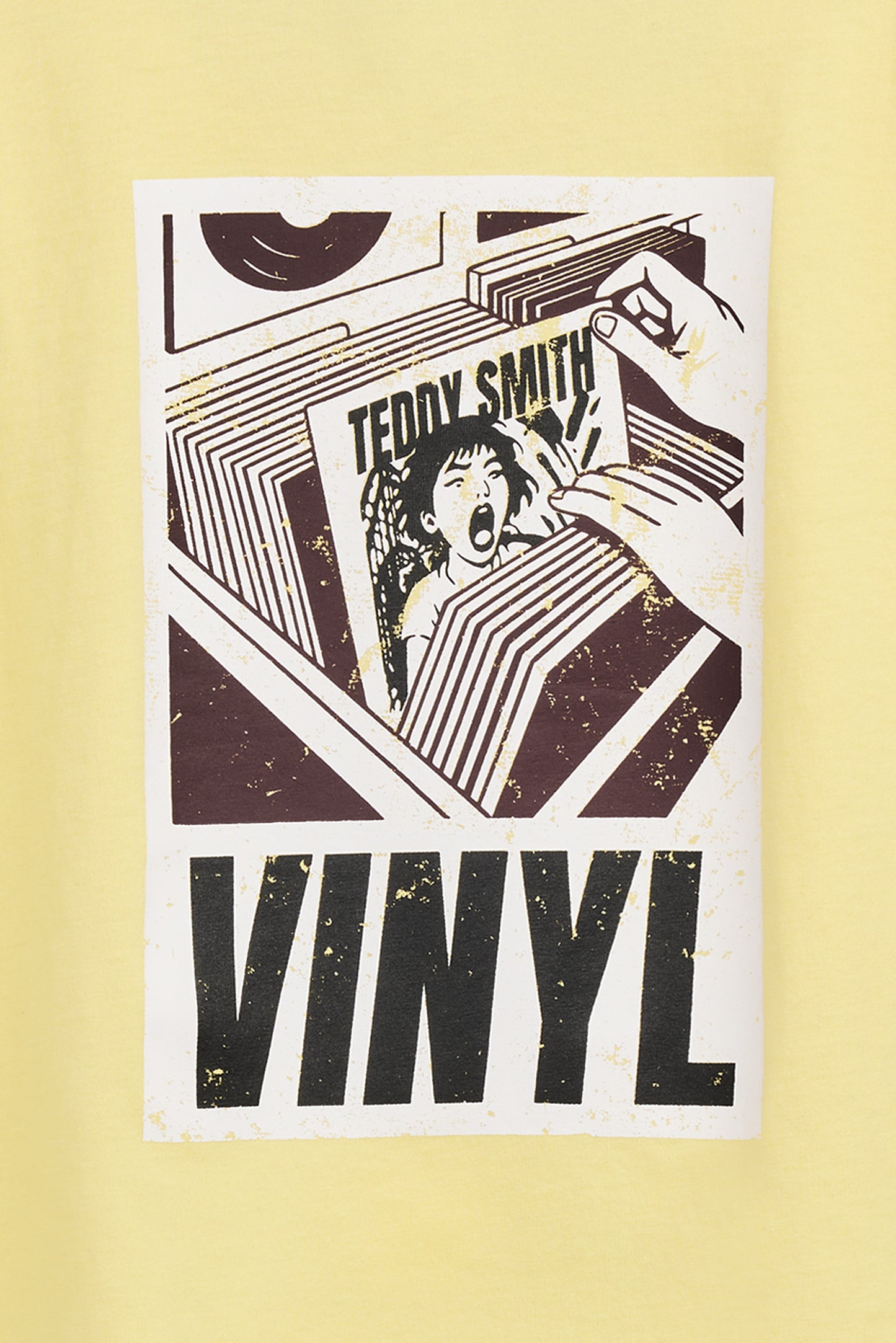 T-shirt T-VINYL MC JR JAUNE CITRON