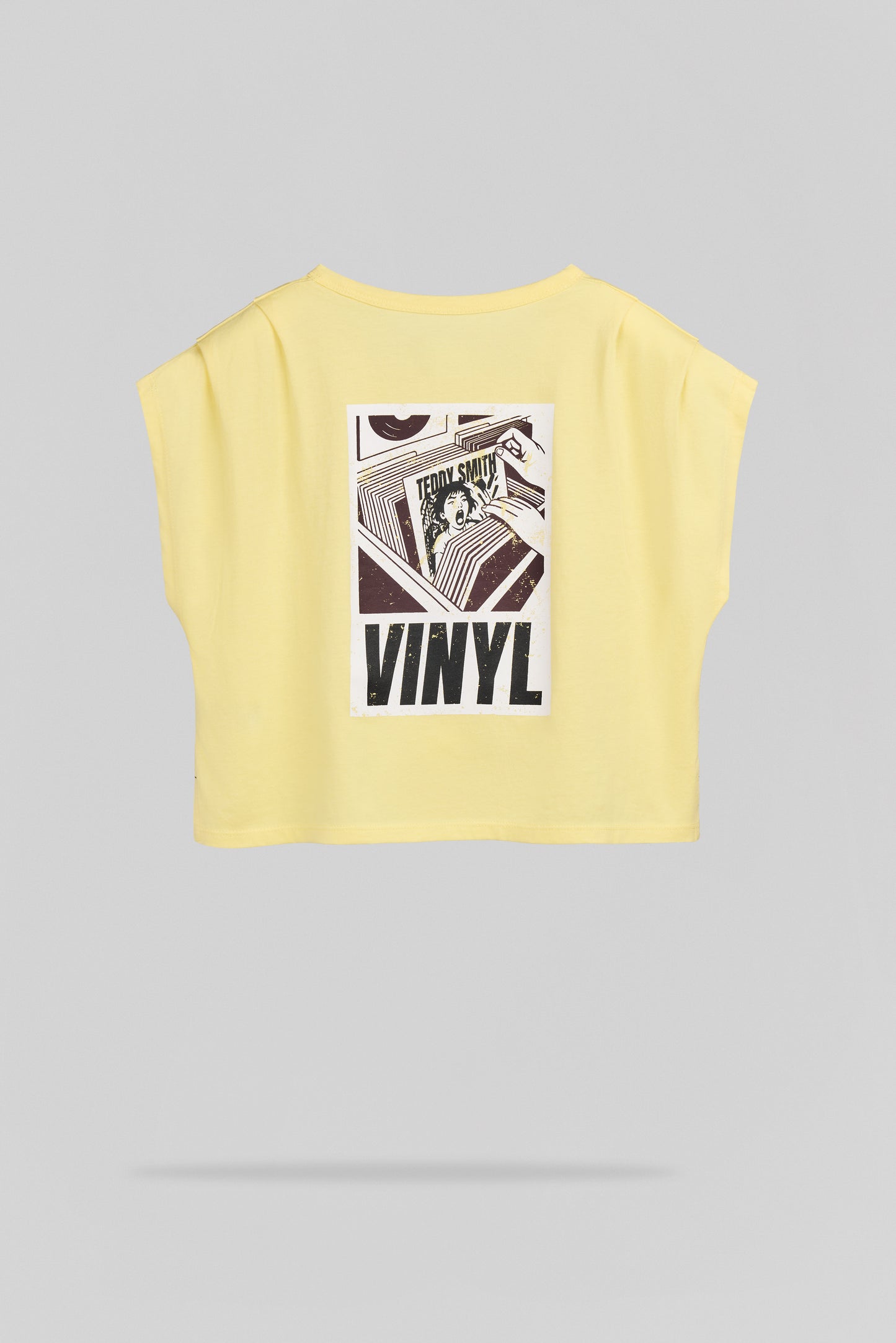 T-shirt T-VINYL MC JR JAUNE CITRON
