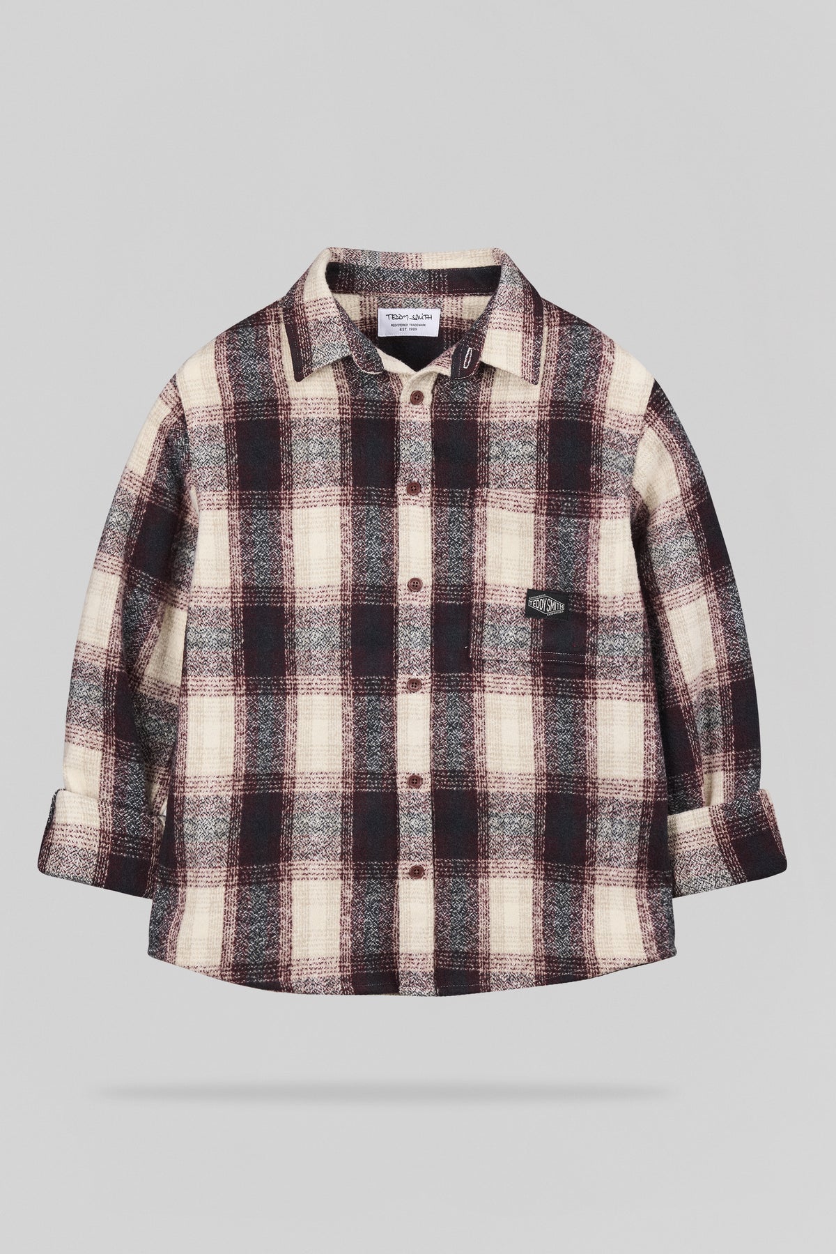 Chemise C-VALENTIN ML JR BORDEAUX FONCE
