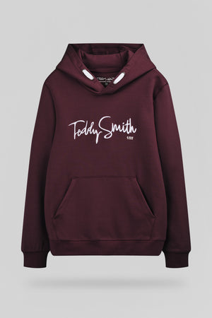 Sweat à capuche S-EVRY HOODY JR BORDEAUX FONCE
