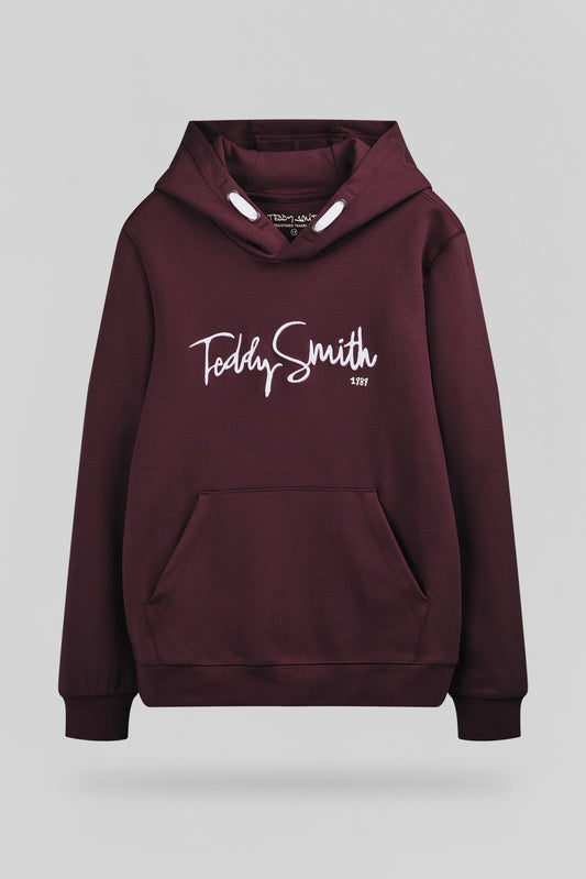 Achat Sweat à capuche S-EVRY HOODY JR BORDEAUX FONCE