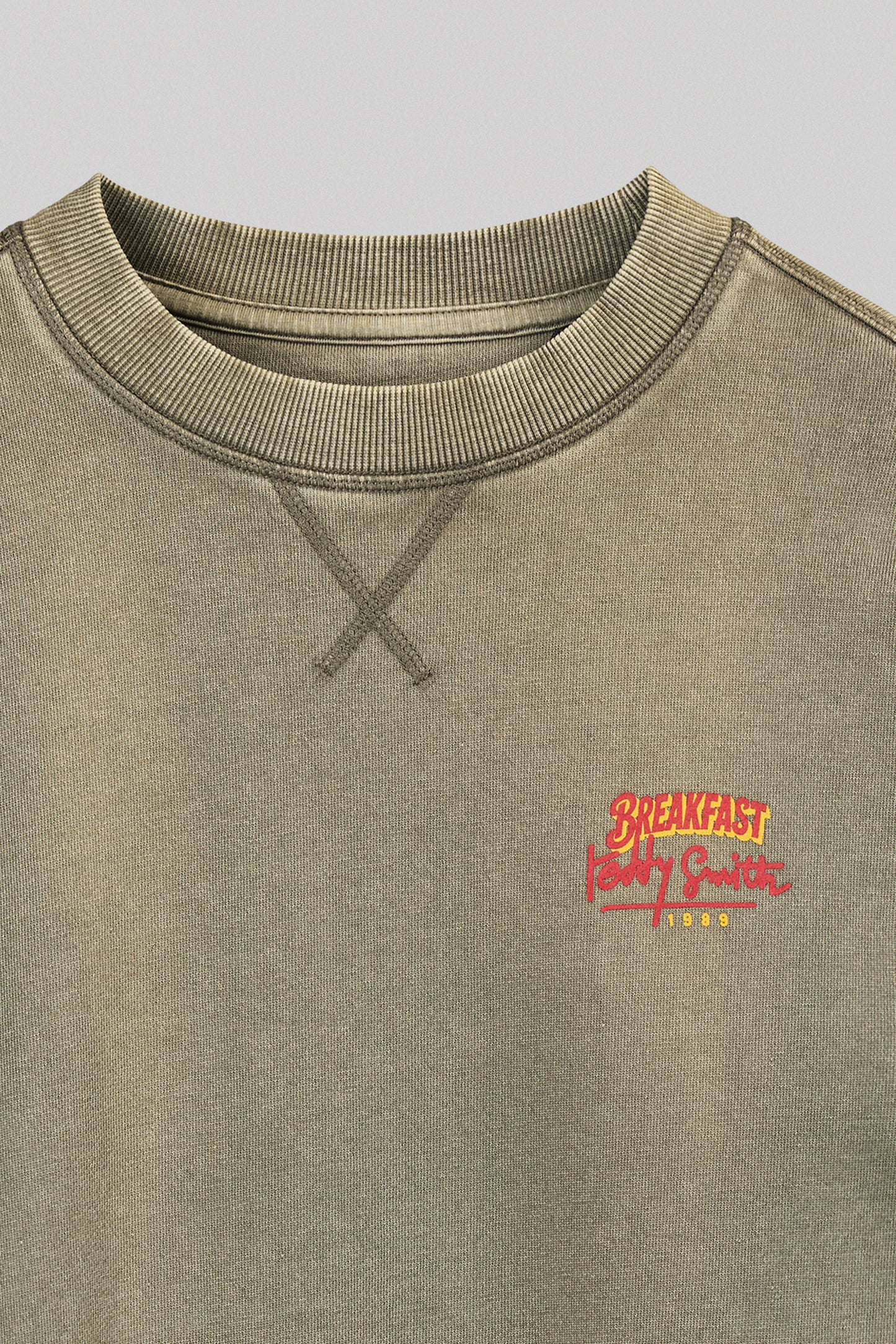 Sweat ample col rond S-BREAKFAST RC JR DUSTY KAKI