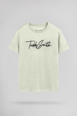 T-shirt col rond T-EVAN MC JR VERT NACRE