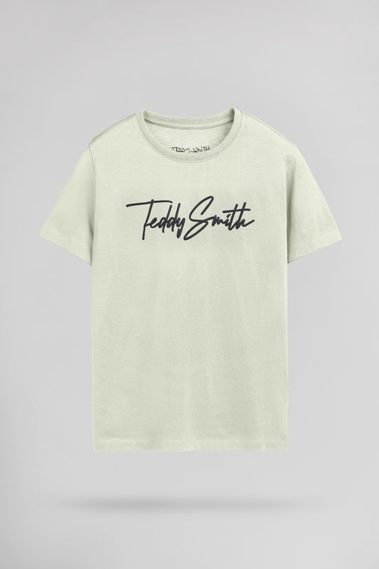 Achat T-shirt col rond T-EVAN MC JR VERT NACRE