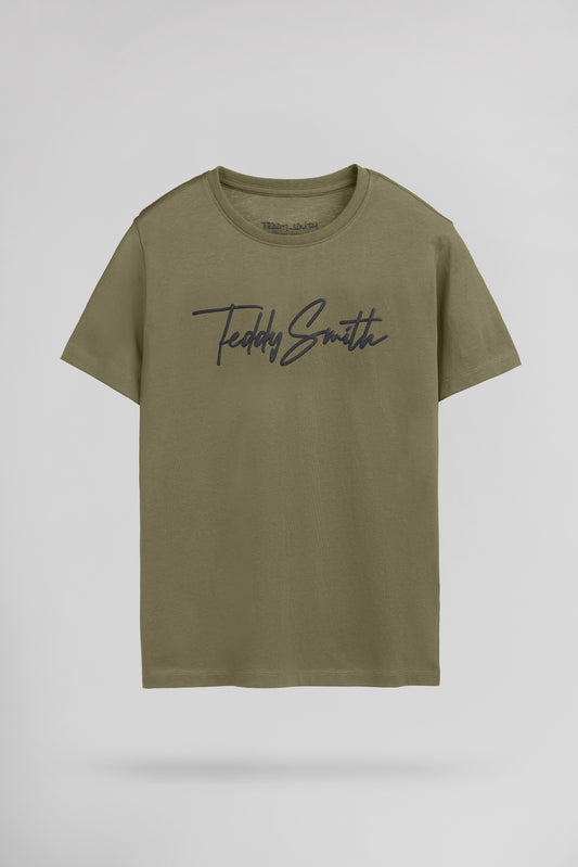 Achat T-shirt col rond T-EVAN MC JR DUSTY KAKI