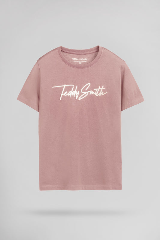 Achat T-shirt col rond T-EVAN MC JR WOOD ROSE