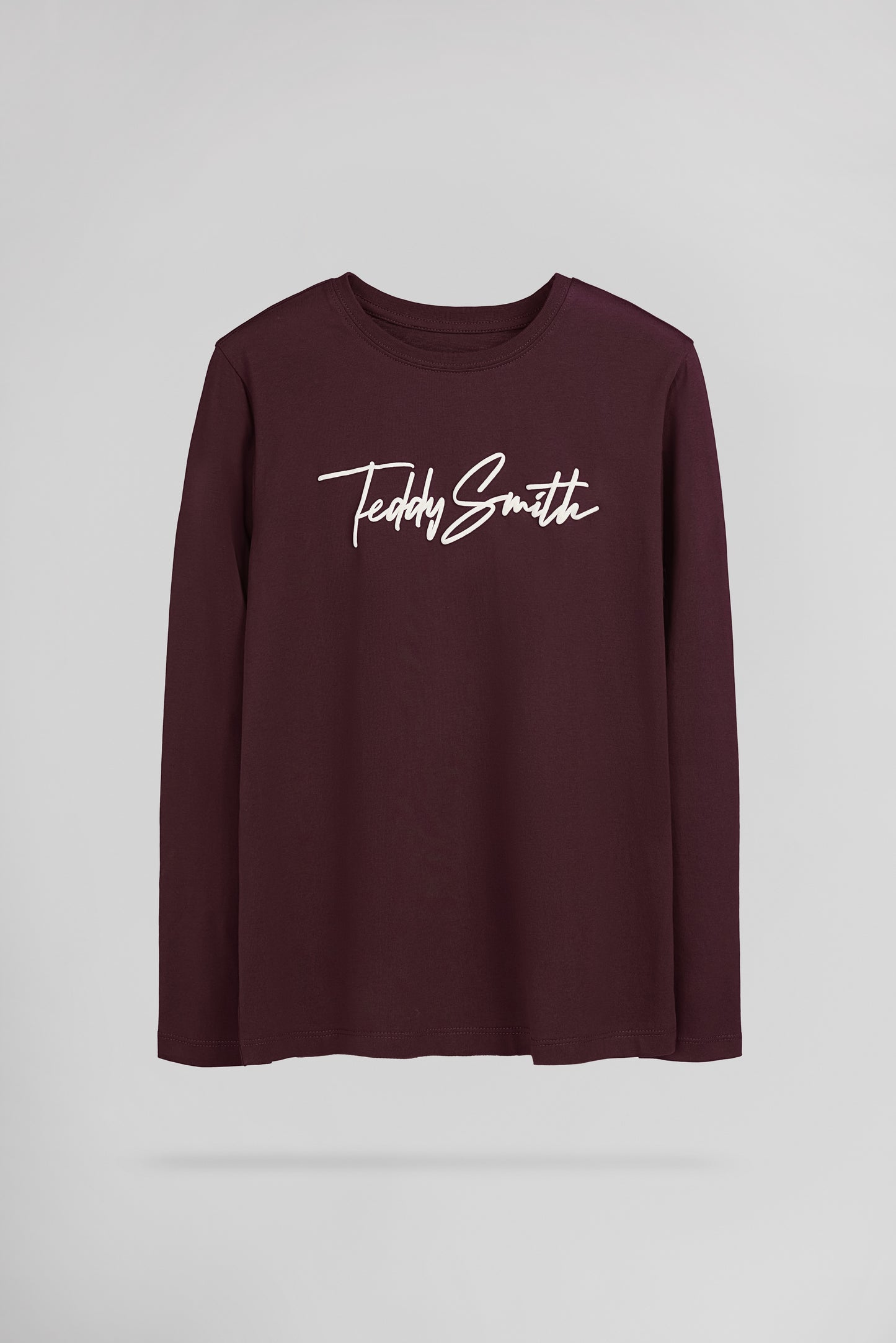 T-shirt col rond T-EVAN ML JR BORDEAUX FONCE