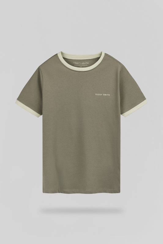 Achat T-shirt col rond THE-TEE 2 R MC DUSTY KAKI/NACRE
