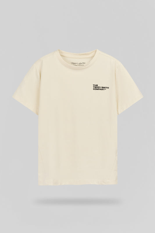 Achat T-shirt ajusté T-COMPANY MC JR CREAM