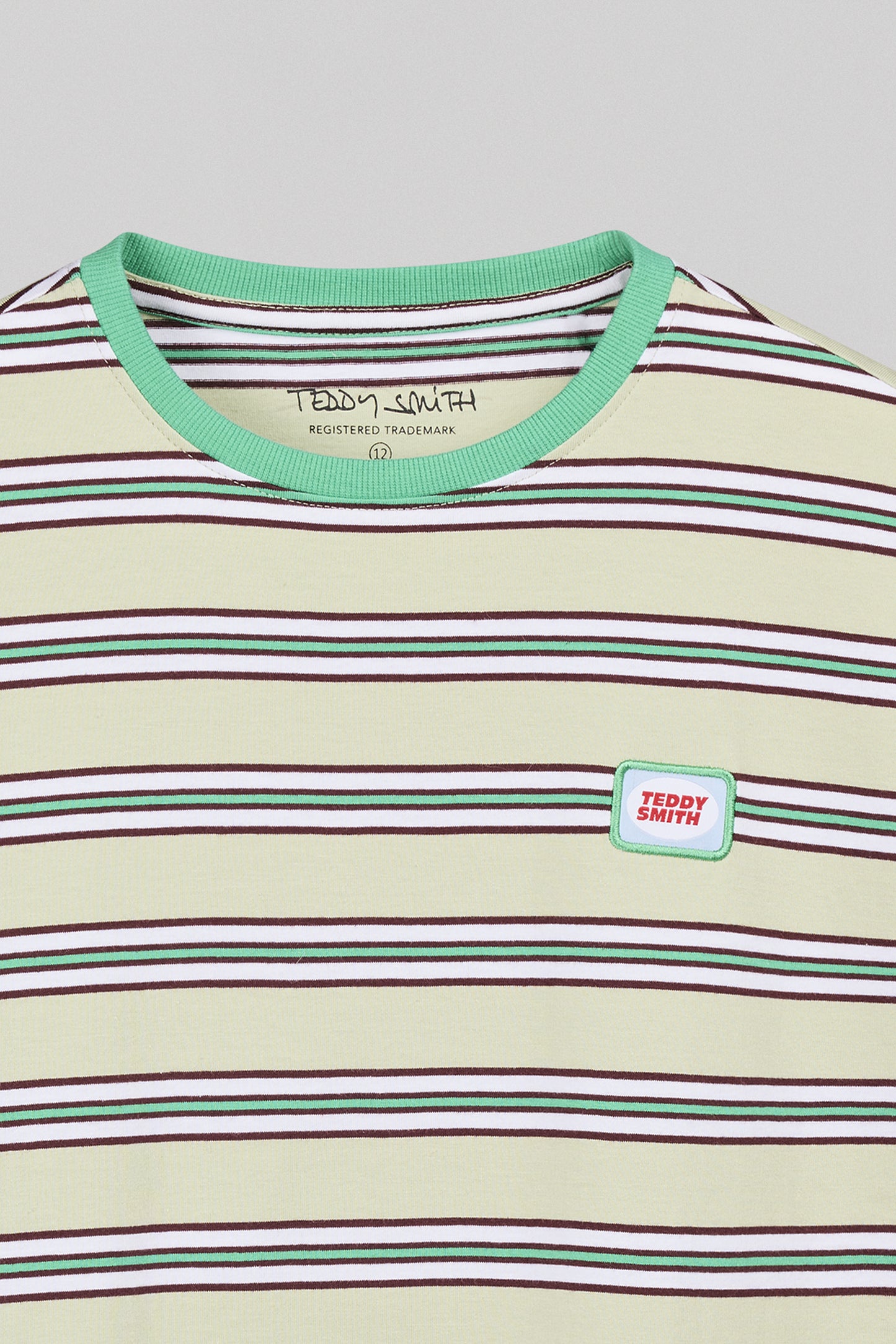 T-shirt T-STRIPY MC JR VERT NACRE
