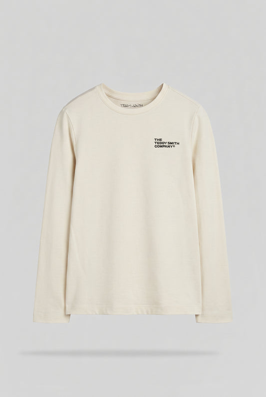 Achat T-shirt col rond T-COMPANY ML JR CREAM