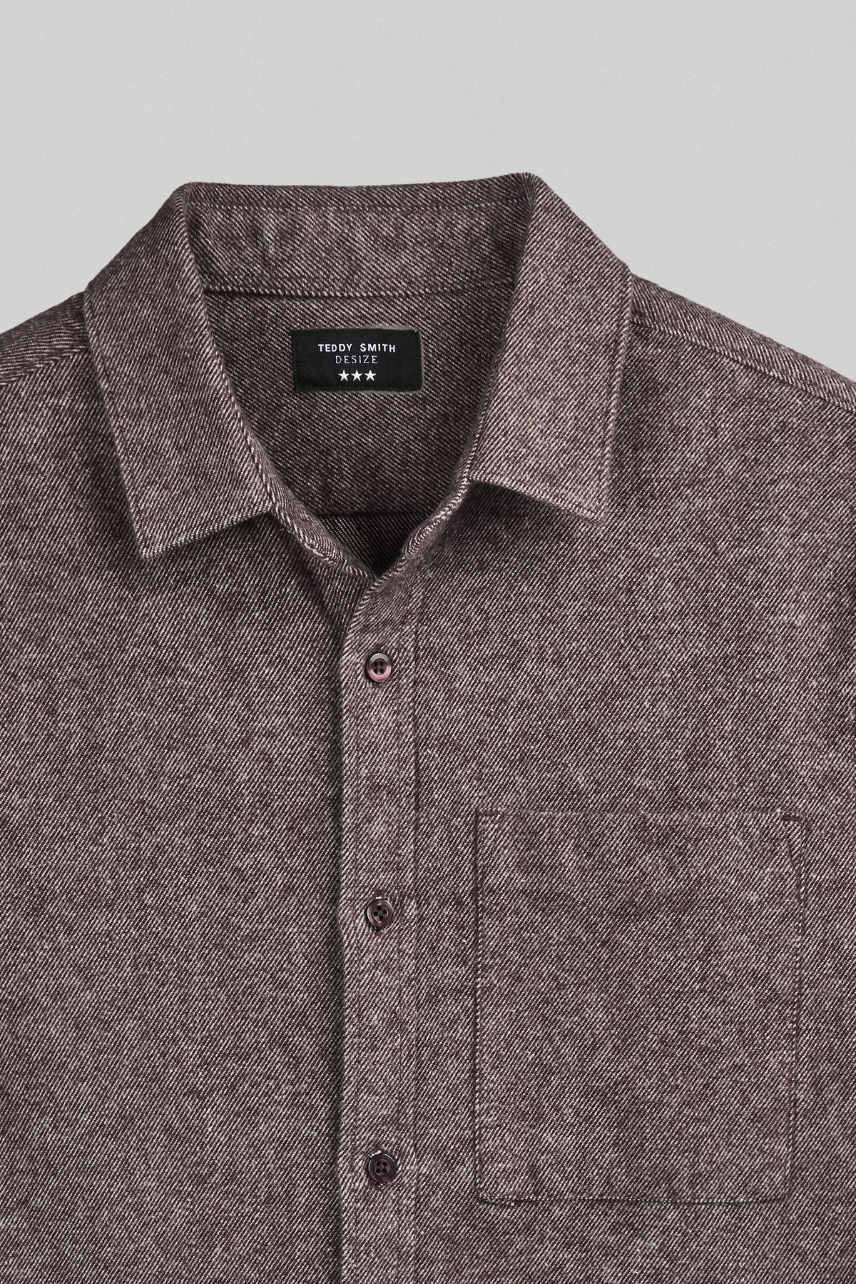Chemise flanelle col classique C-SCOTT ML MARRON PRUNE