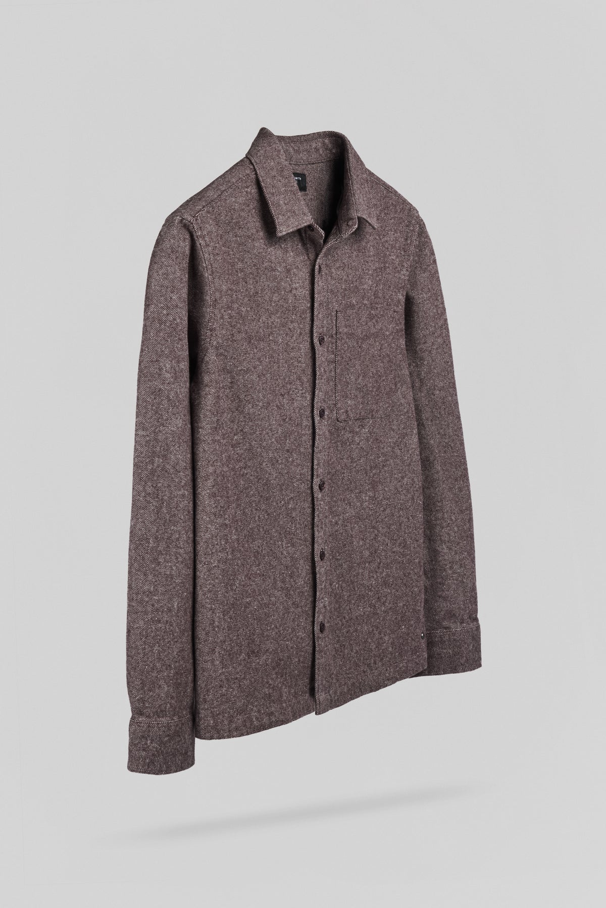Chemise flanelle col classique C-SCOTT ML MARRON PRUNE