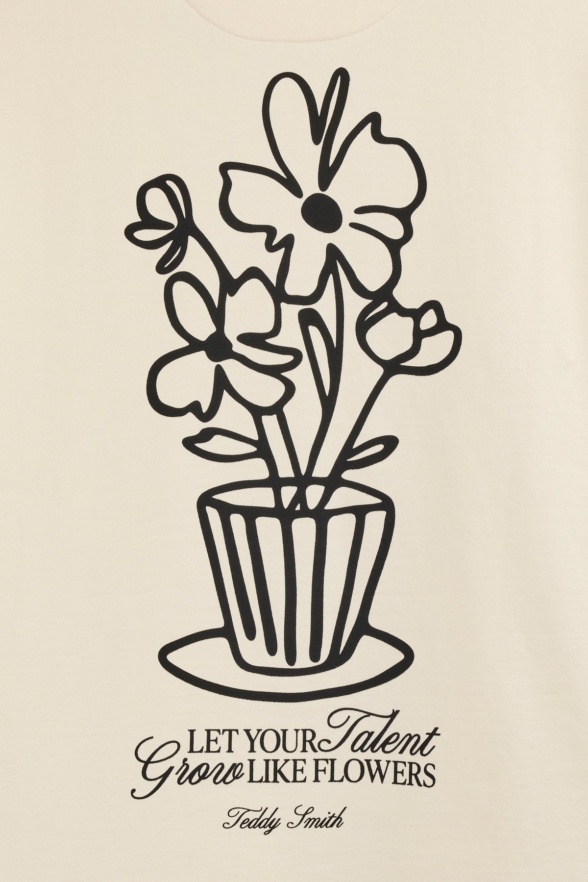 T-shirt T-FLOWERS MC NATUREL