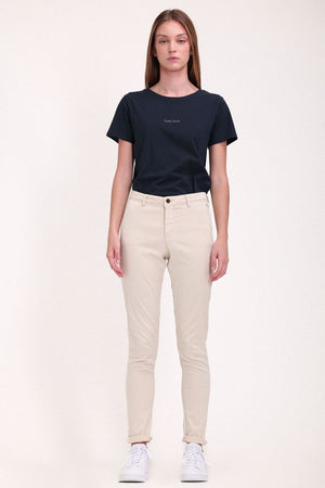 Pantalon coupe chino slim P-NINA CHINO MIDDLE WHITE