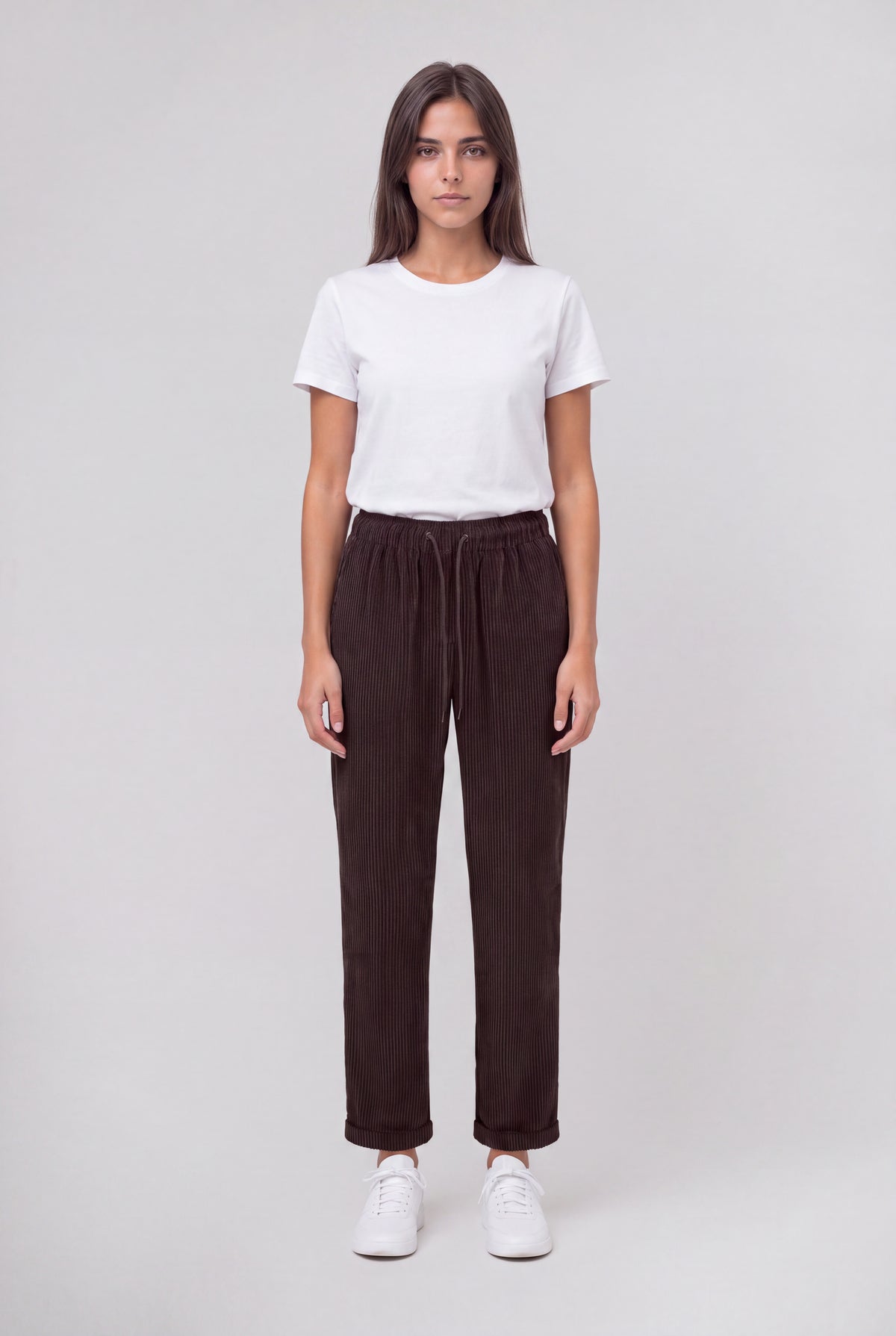 Pantalon en velours TEDDY VELOURS MARRON FONCE