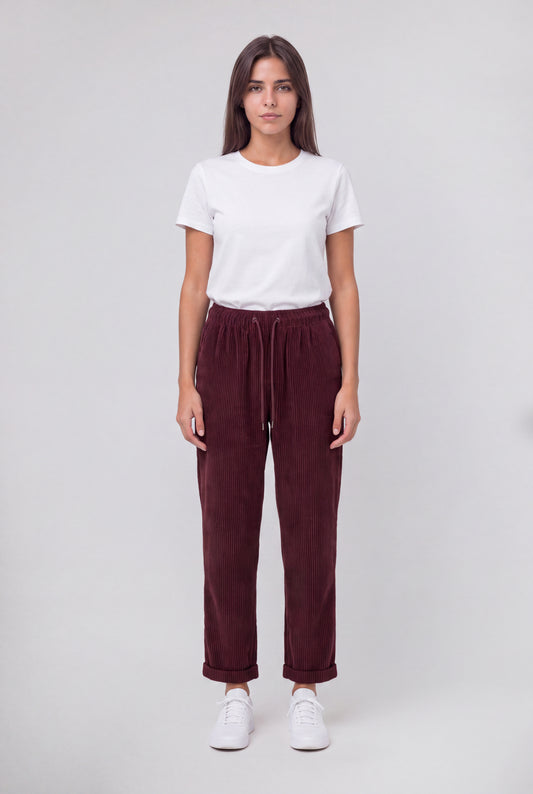 Achat Pantalon en velours TEDDY VELOURS BORDEAUX FONCE