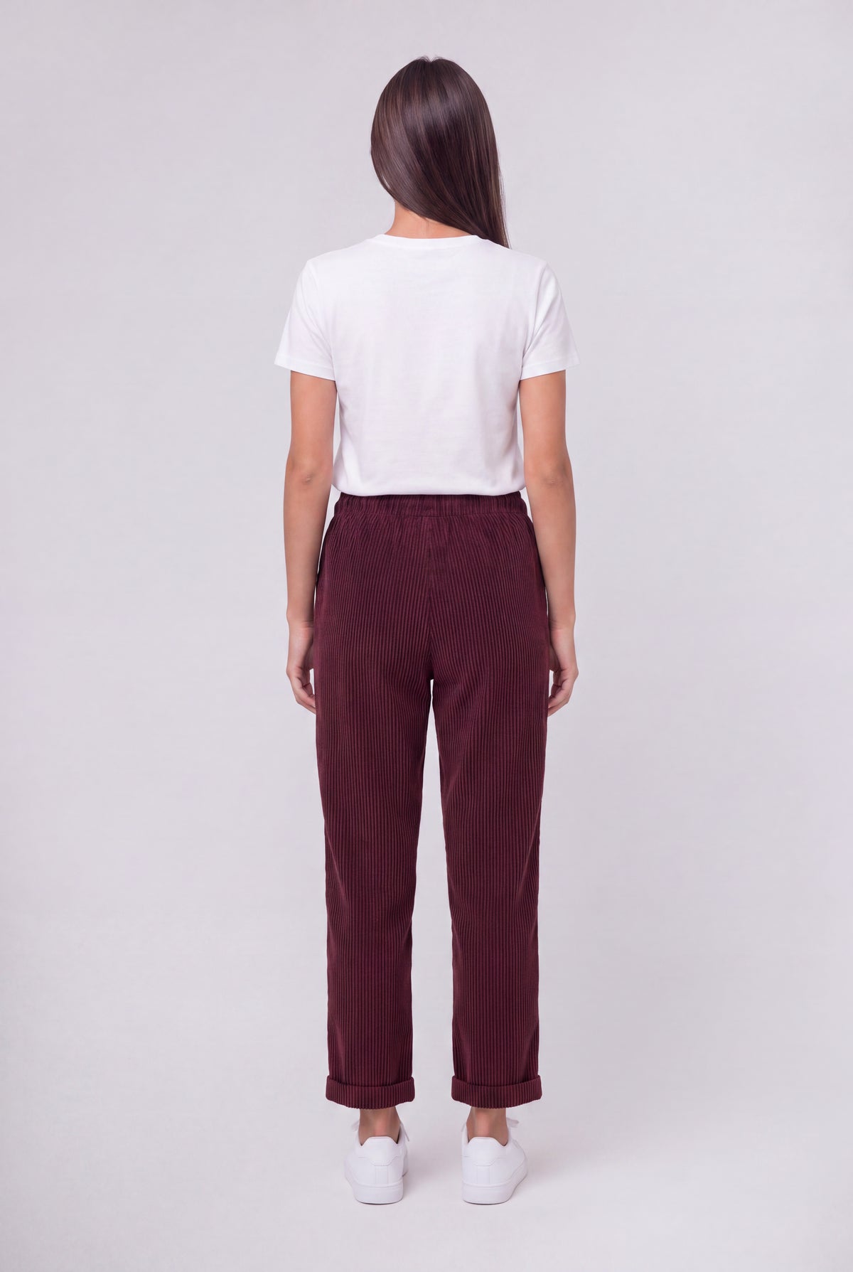 Pantalon en velours TEDDY VELOURS BORDEAUX FONCE
