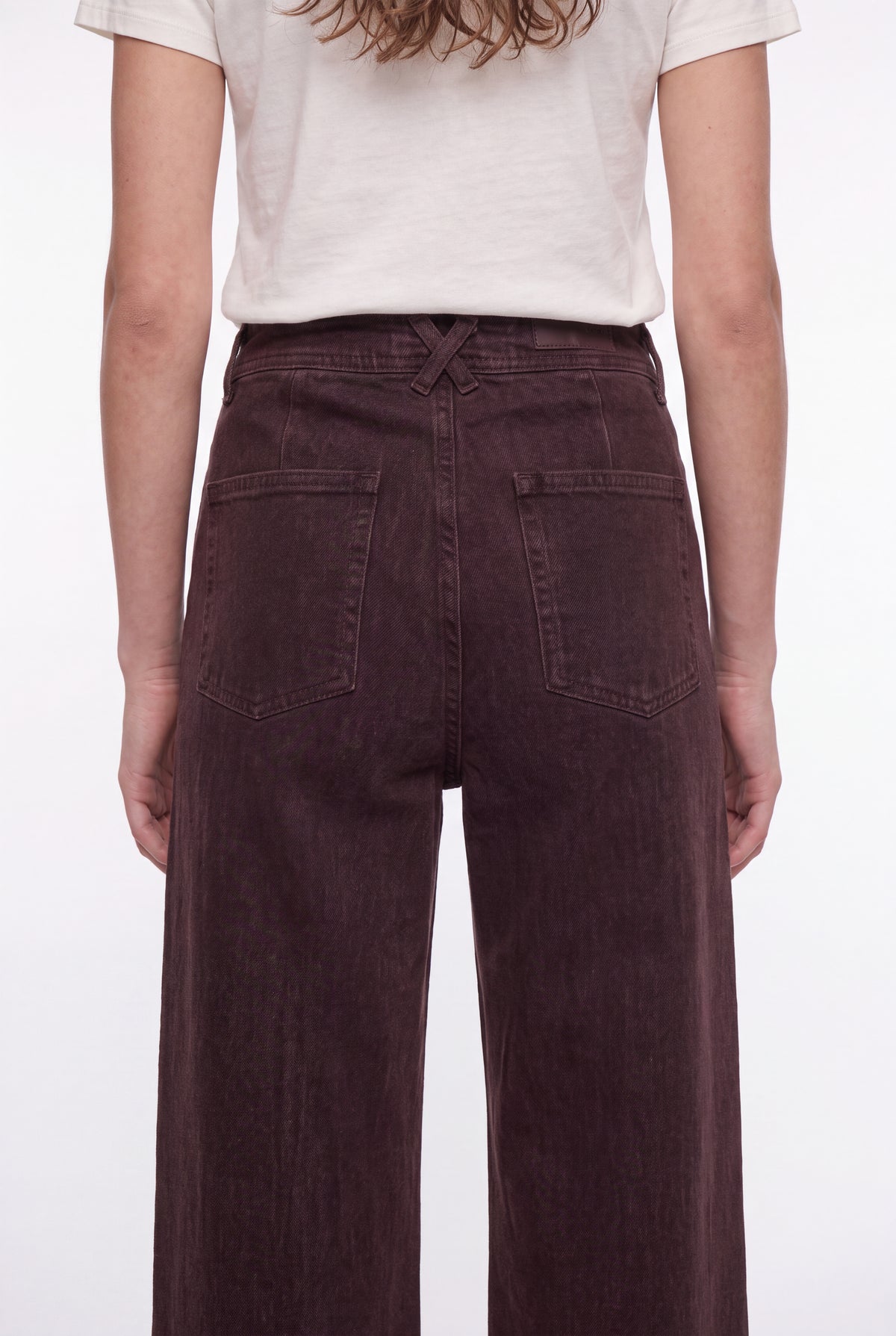 Jean flare taille haute P-JOSEFA 4PP DE MARRON FONCE