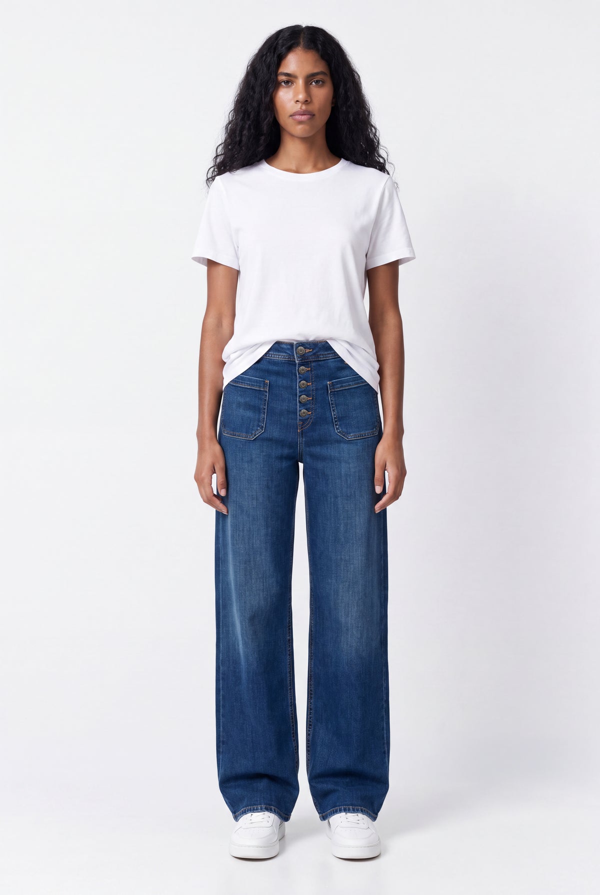 Jean flare P-JOSEFA BUTTON VINTAGE/INDIGO