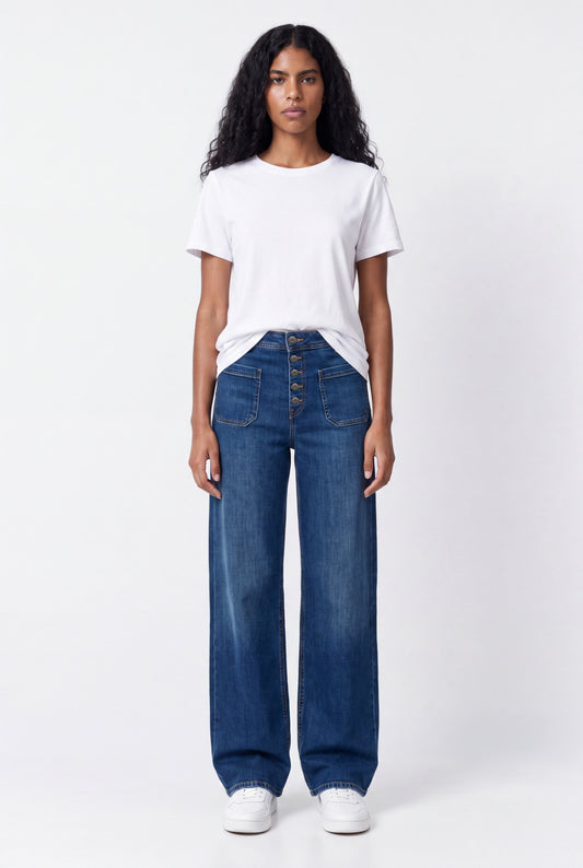 Achat Jean flare P-JOSEFA BUTTON VINTAGE/INDIGO