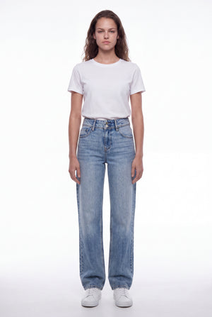 Jean fit loose P-GLADYS LOW WI FRIPP/INDIGO CLAIR