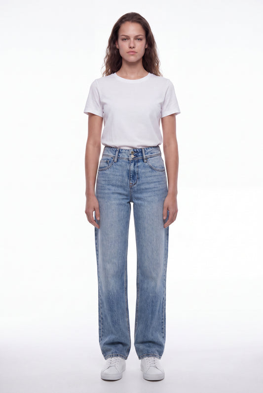 Achat Jean fit loose P-GLADYS LOW WI FRIPP/INDIGO CLAIR