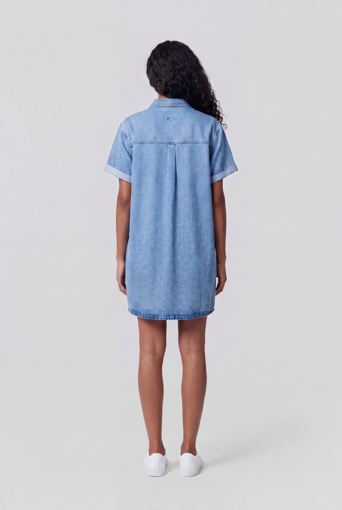 Robe courte en denim R-BLOSSOM MC FRIPP/INDIGO CLAIR