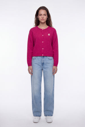 Gilet en maille G-AMELIA FUSHIA CHINE