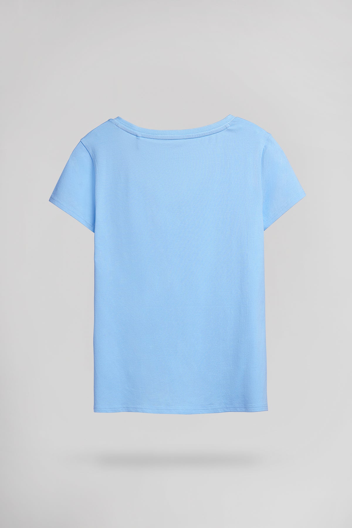 T-shirt col V T-MIA MC BLEU CIEL - Teddy Smith