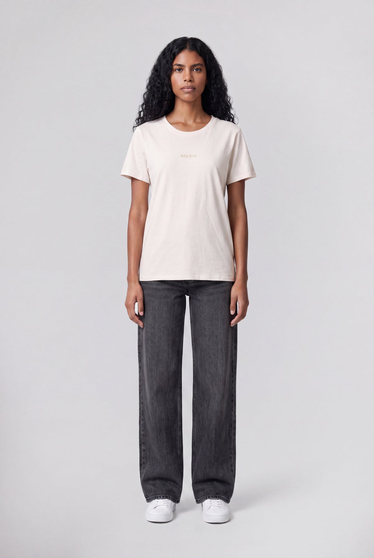 T-shirt col rond T-RIBELLE MC MIDDLE WHITE - Teddy Smith
