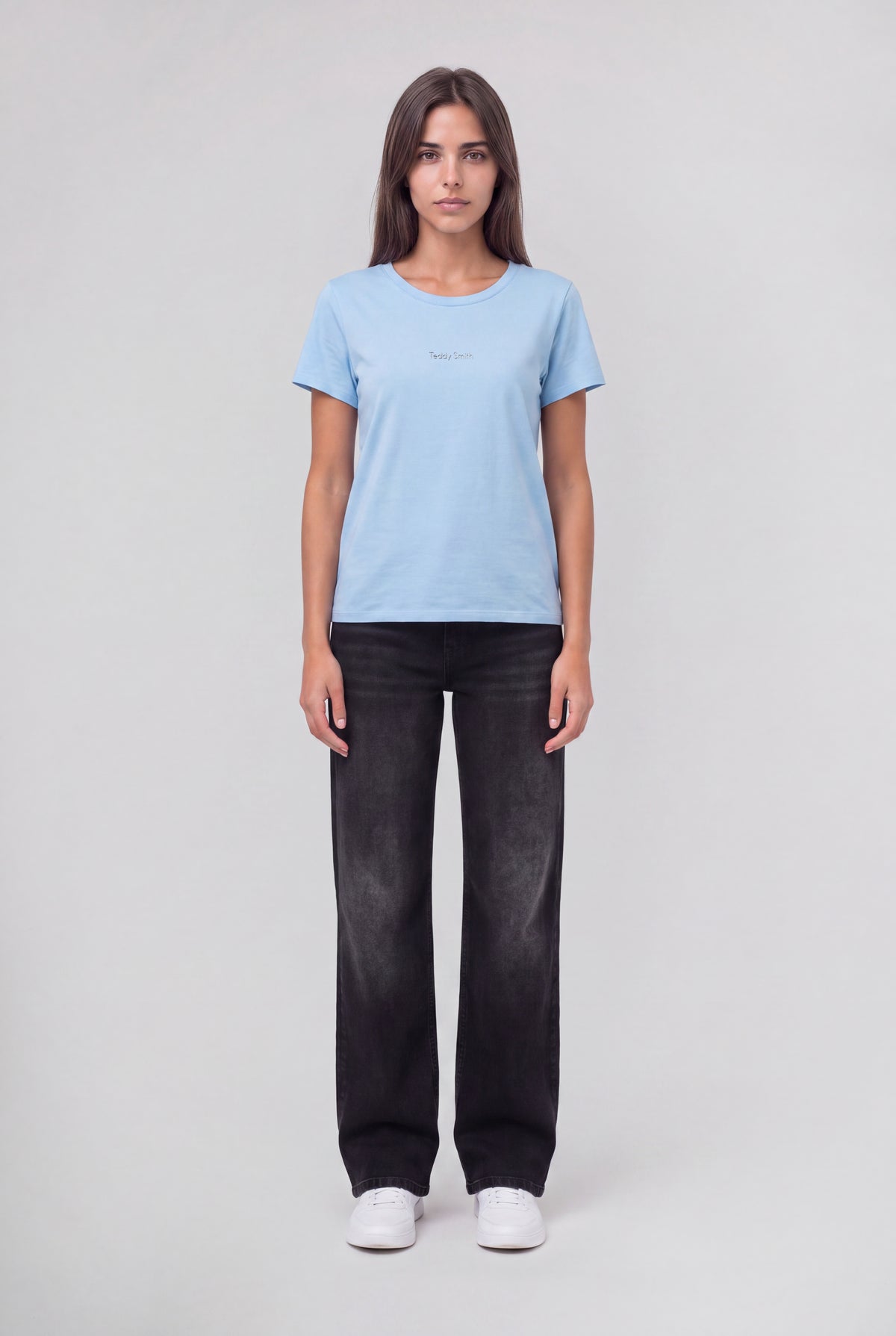 T-shirt col rond T-RIBELLE MC BLEU CIEL