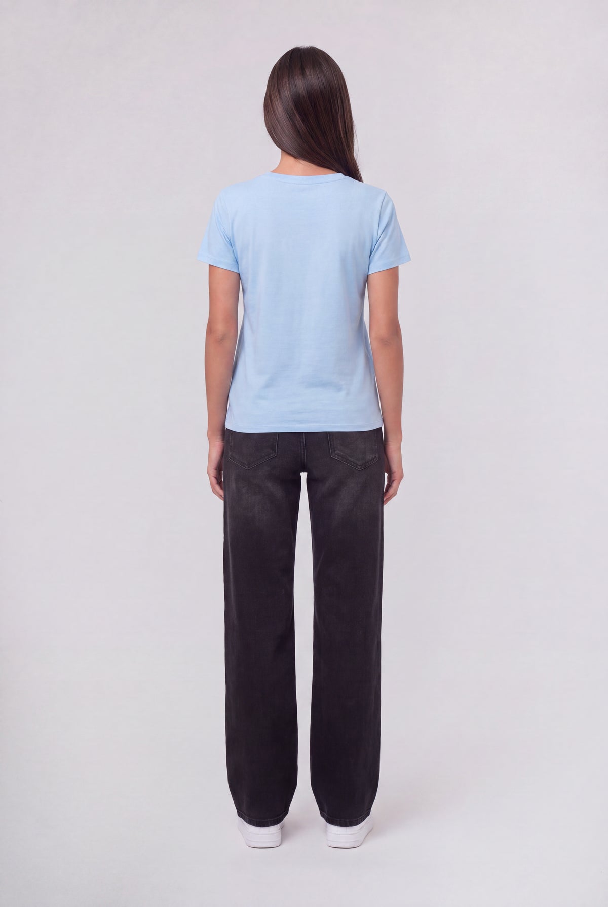 T-shirt col rond T-RIBELLE MC BLEU CIEL