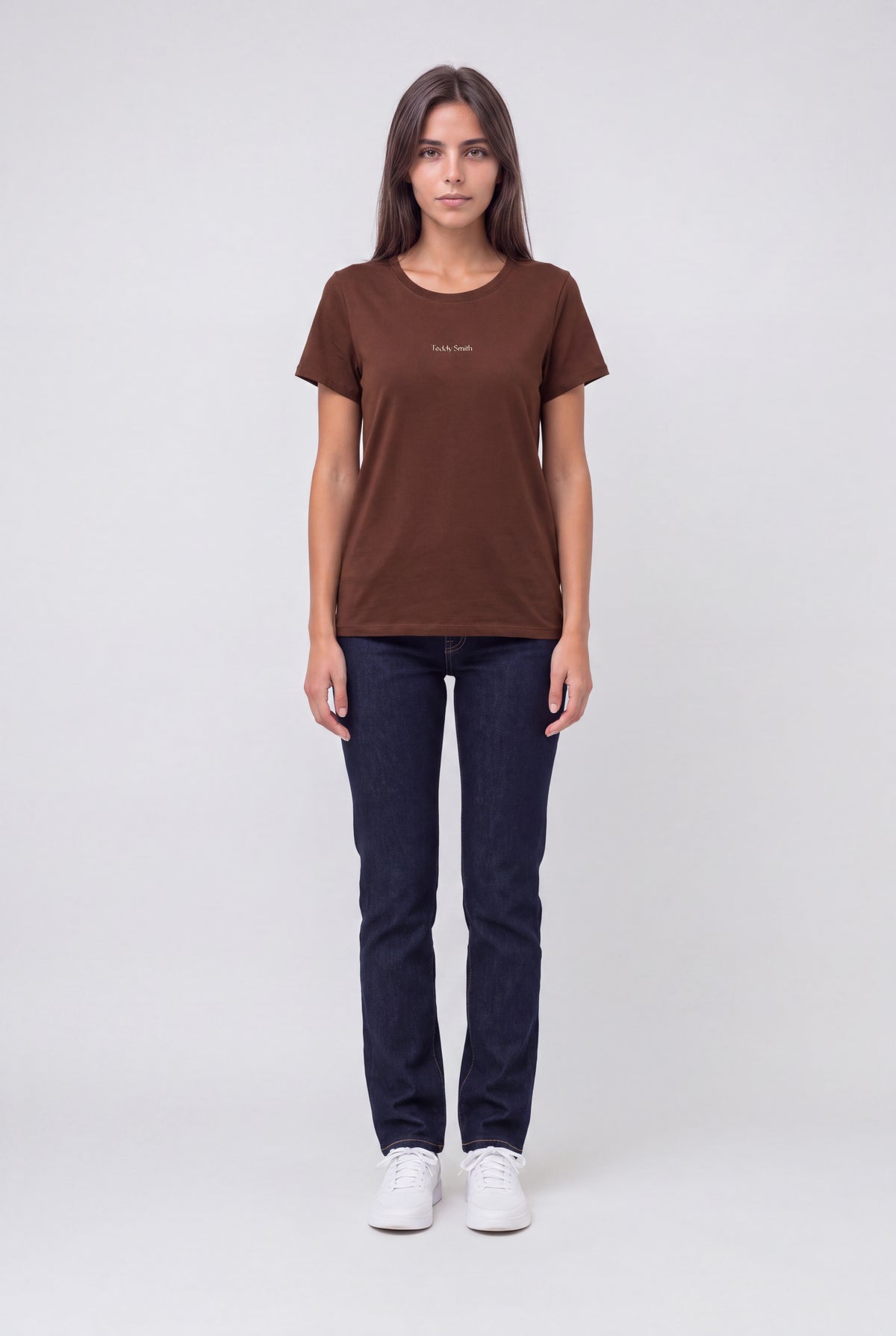 T-shirt col rond T-RIBELLE MC CHOCOLAT