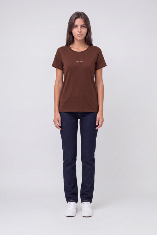 Achat T-shirt col rond T-RIBELLE MC CHOCOLAT