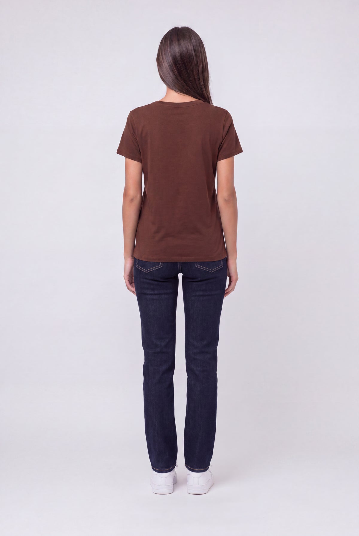 T-shirt col rond T-RIBELLE MC CHOCOLAT