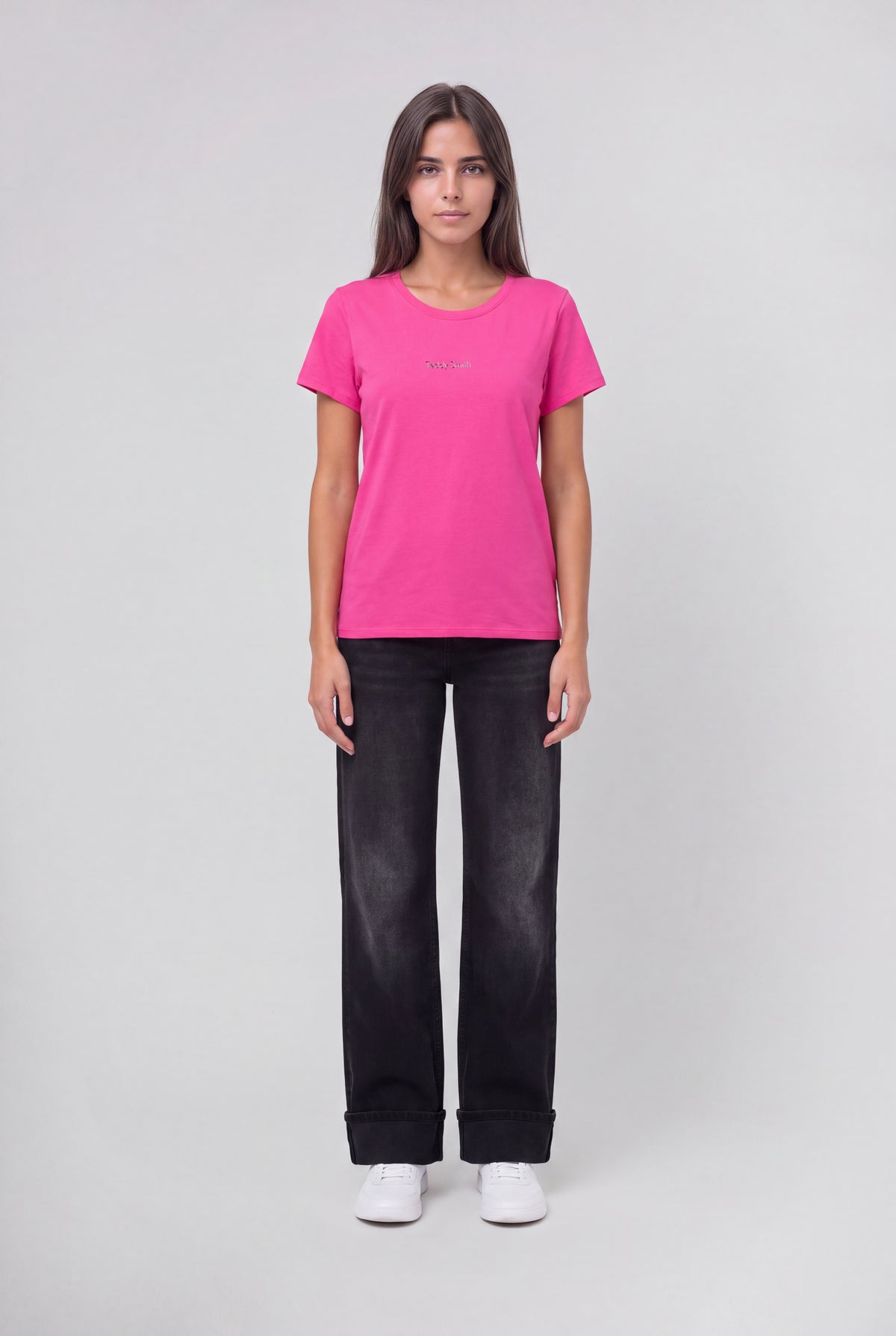 T-shirt col rond T-RIBELLE MC FUSHIA