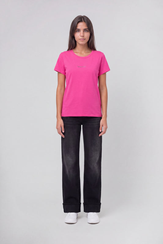 Achat T-shirt col rond T-RIBELLE MC FUSHIA