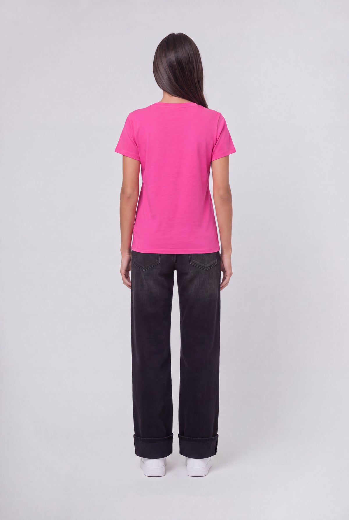 T-shirt col rond T-RIBELLE MC FUSHIA