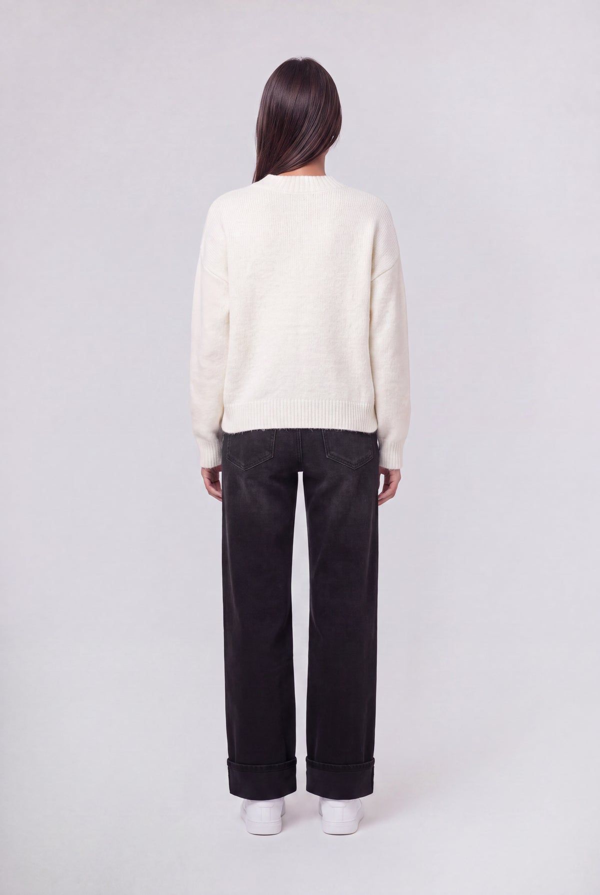 Pull oversize col V P-KEITH MIDDLE WHITE - Teddy Smith
