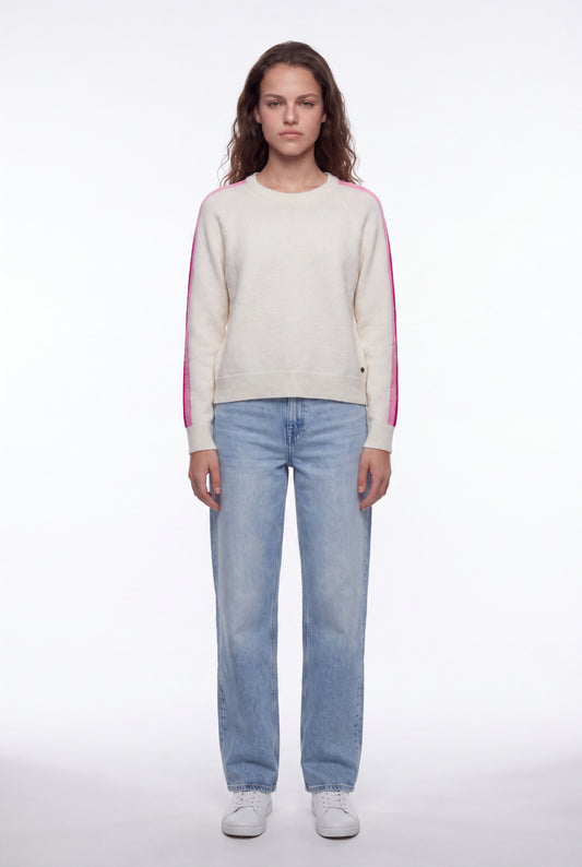 Achat Pull col rond P-NANA MIDDLE WHITE