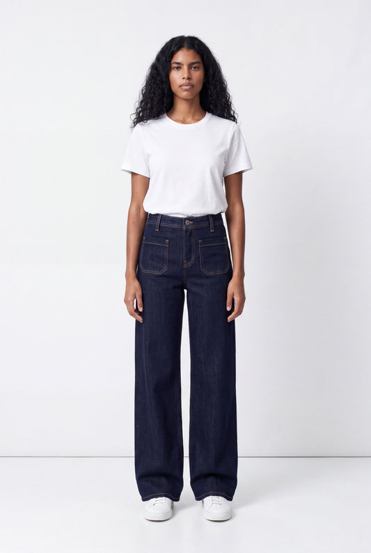 Achat Jean flare taille haute P-JOSEFA 4PP DE DARK BLUE