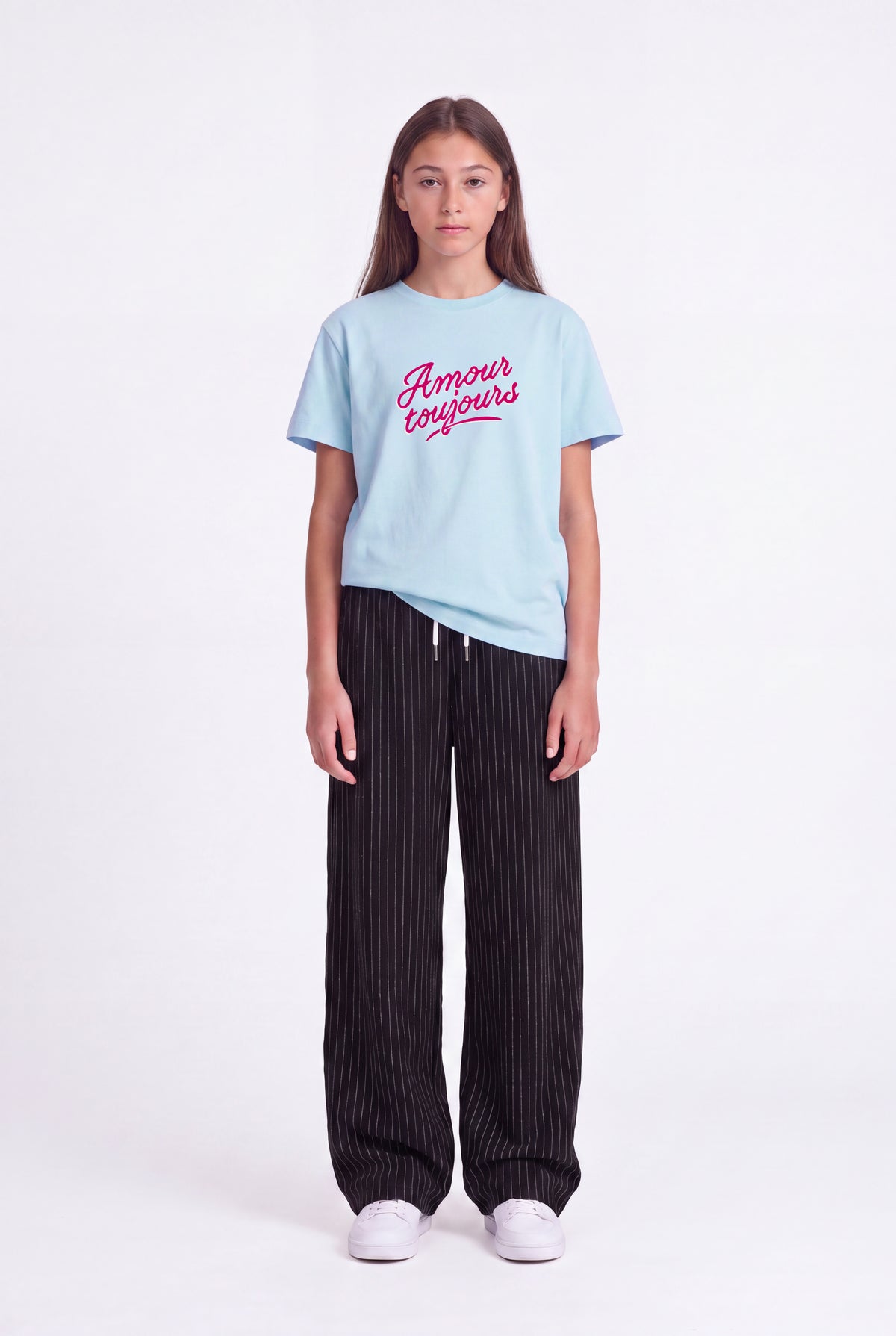 T-shirt T-AMOUR MC JR BLEU CIEL - Teddy Smith