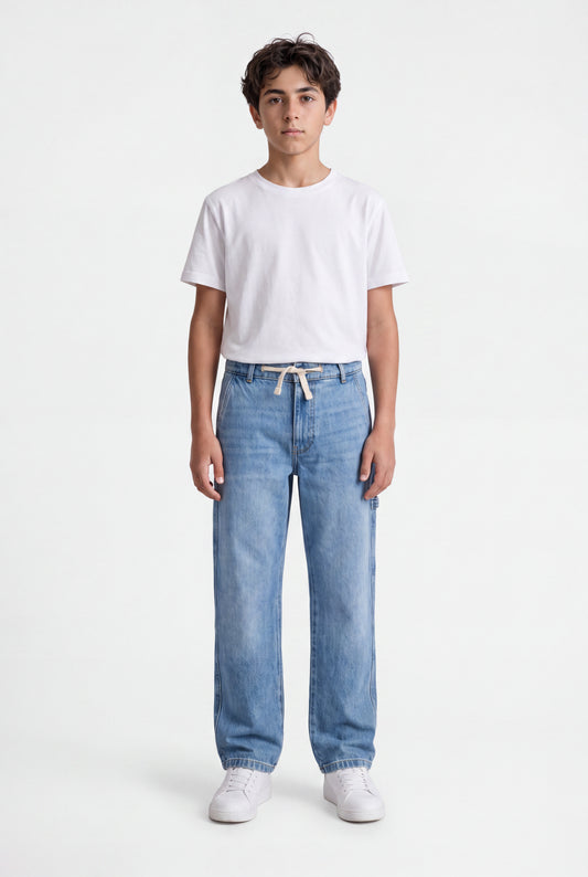 Achat Jean denim pur coton P-HUNTER JR USE FRIPP/INDIGO CLAIR